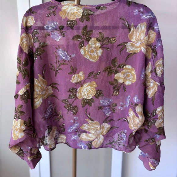 Zara Lavender and Yellow Floral Blouse - Picture 6 of 9